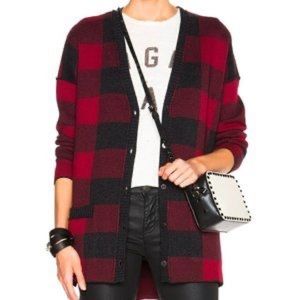 Current Elliot • NWOT Buffalo Plaid Wool Cardigan